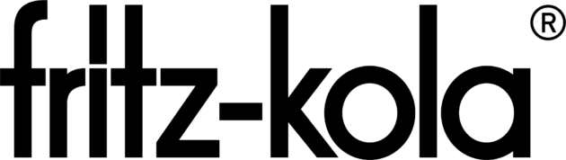 Fritz-kola logo with bold lowercase text and a circled registered trademark symbol